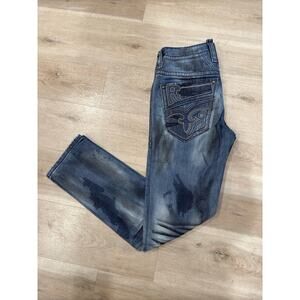 Rock Revival Jeans Men's Easton Alternative Straight Blue Jeans Size 32x33